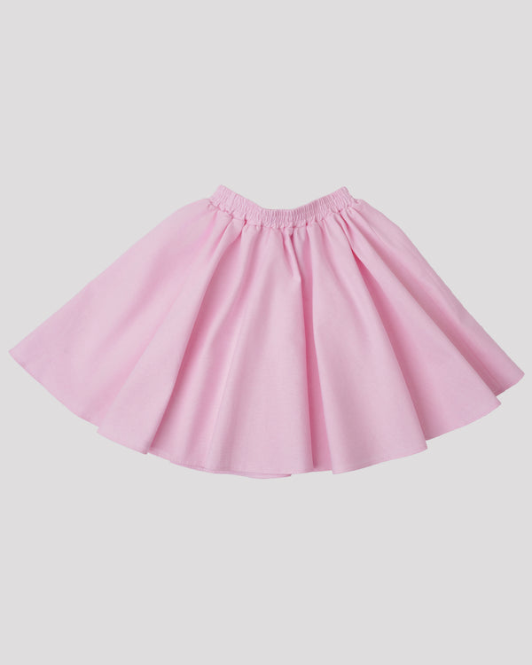 Fusta din bumbac evazata roz